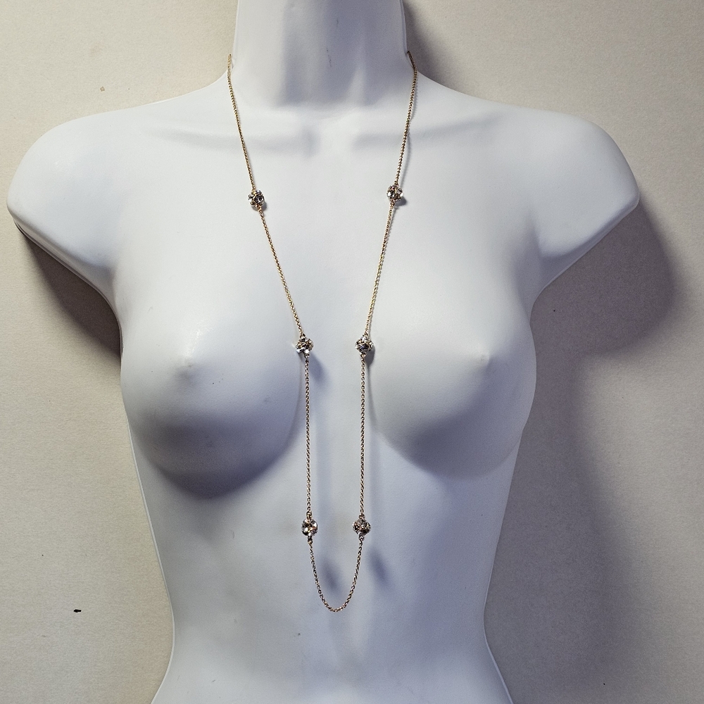 Kate Spade Lady Marmalade Crystal Ball Station Necklace Opra Length Extra Long - Picture 6 of 7